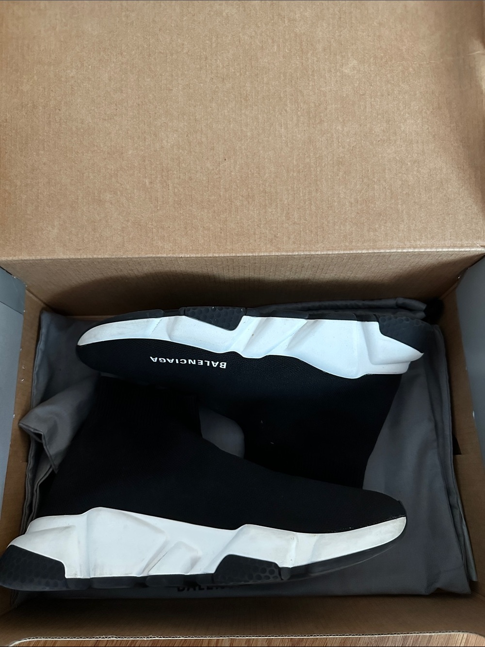 Balenciaga Black and White Women's Speed Sock Sneakers